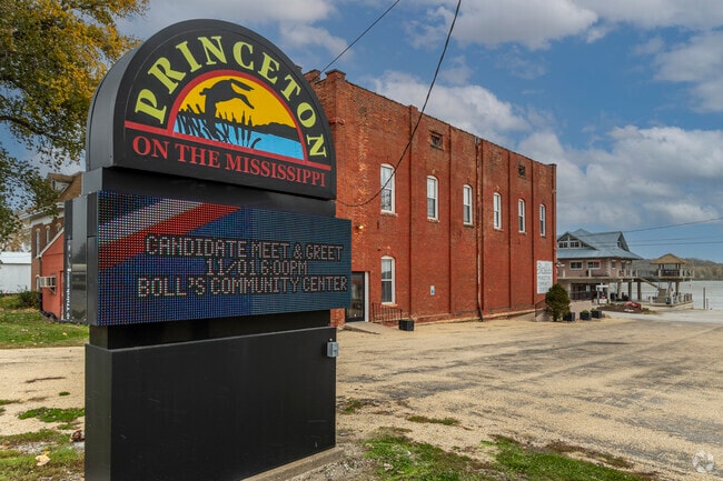 The welcome sign at the Princeton Boll's Community Center in Princeton.