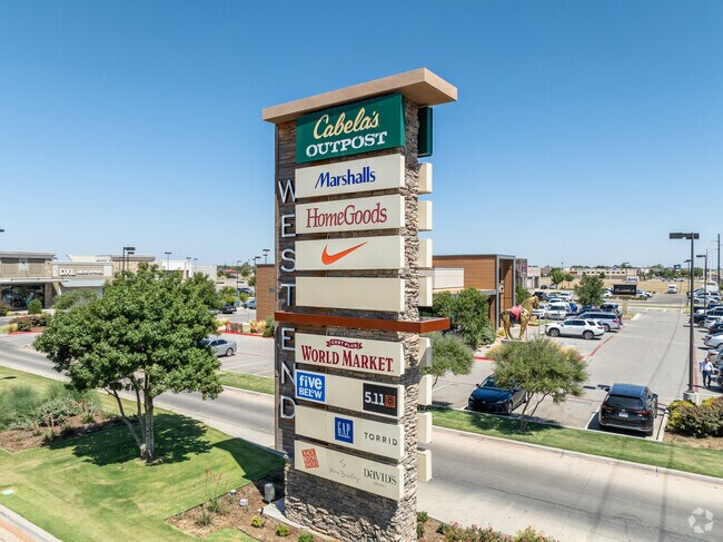 The West End Center includes well-known brands like Nike and Cabela's.
