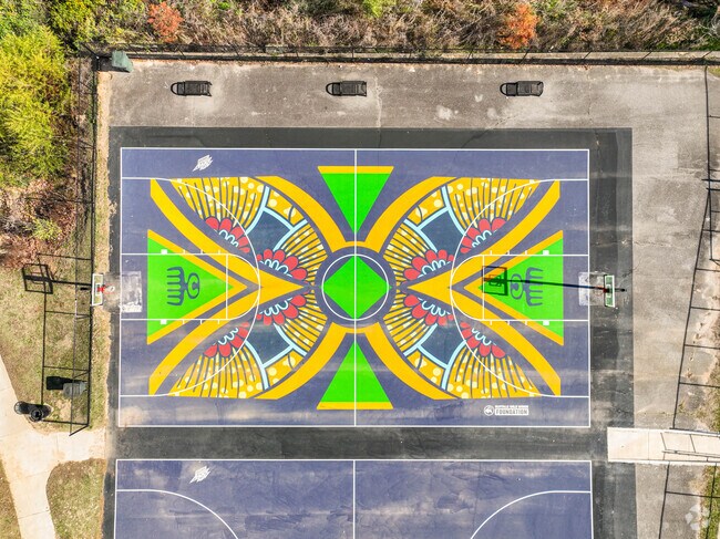 Denny Terrace residents can shoot hoops in Hyatt Park.