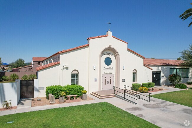 Students gather at the Parish Hall at St. Gregory Elementary in central Phoenix.
