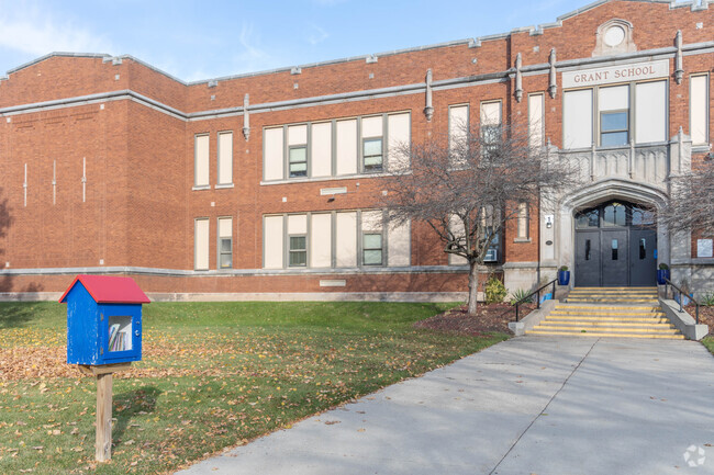 While visiting Grant Elementary, you can take a book and leave a book at the little library.
