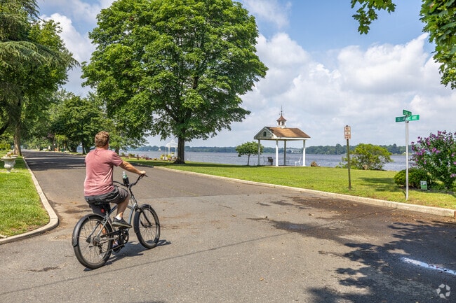 Biking on the quiet streets is one of the most common ways of getting all around Delanco.