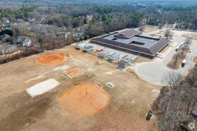 An aerial view of Jacobs Road Elementary School.