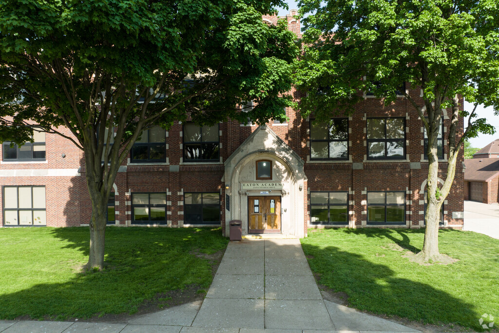 The entrance at Eaton Academy.