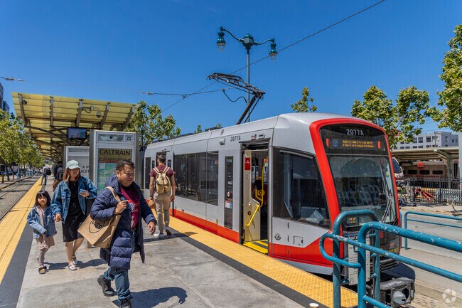 Mission Bay is the hub for many of  SF Muni's Light Rail lines.