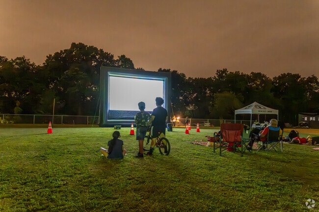 Families gather at Fay Park in Ludlow for the Yonkers Summer Film Series.