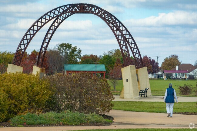Walk under the Selvaggio Historic Arches at Southwind Park.