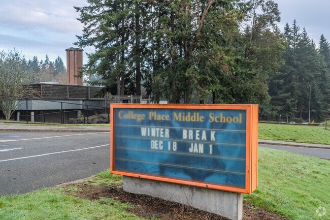 College Place Middle School signage.