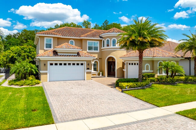Hunters Creek features large Mediterranean Style Estates.