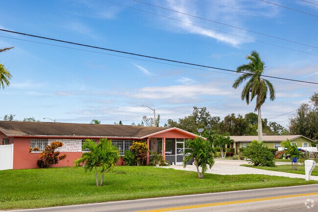 Billy Creek features mid-century ranch style homes styled with eye-catching colors.