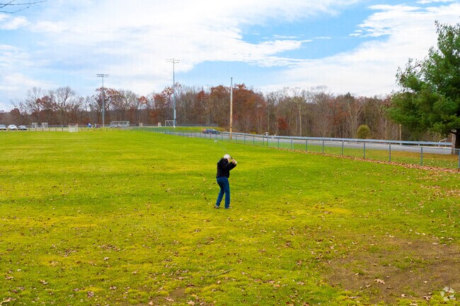 Hit a few golf balls in Indian Ledge Park near Long Hill.