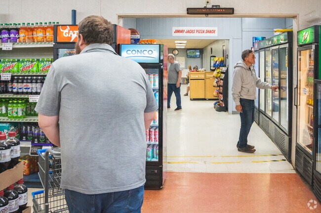 James' Country Store IGA offers many everyday needs and houses a pizzeria for Lubeck residents.