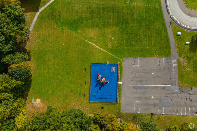 Manito Elementary School has large green areas for students.