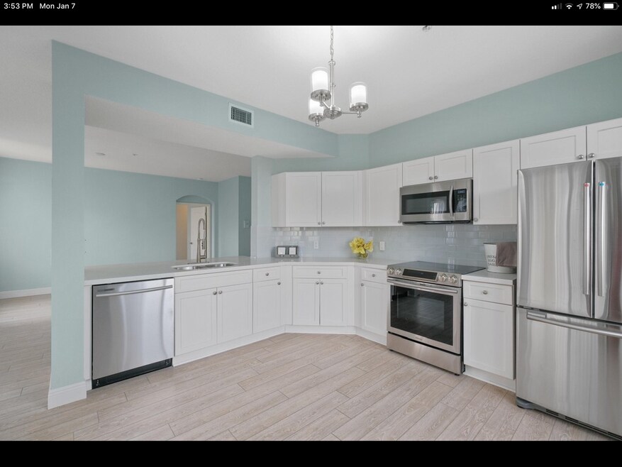 Kitchen with all stainless steel appliances