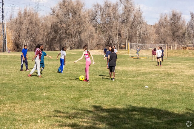 A little game of soccer at the open space in Tierra Park in Sable Ridge.