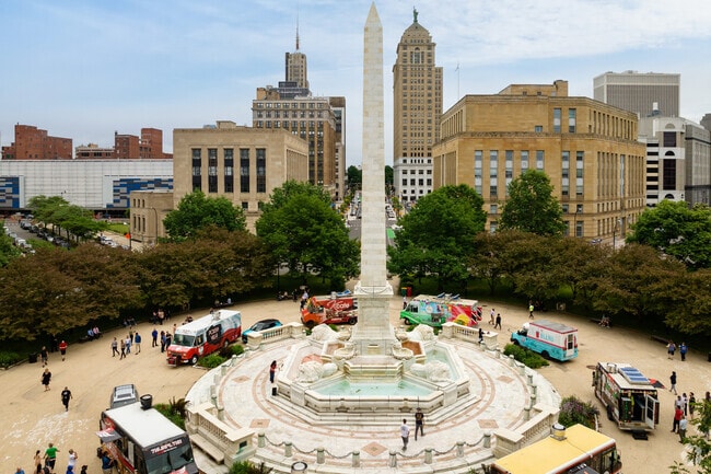 Niagara Square offers plenty of greenery within Downtown Buffalo.