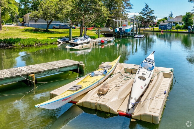Kayak and jet skiing are popular activities in the Bayfront neighborhood of coastal Virginia Beach.