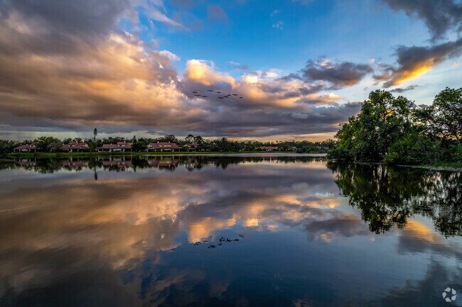 Living on the waters of lake Sarasota offers stunning picture perfect sunsets.