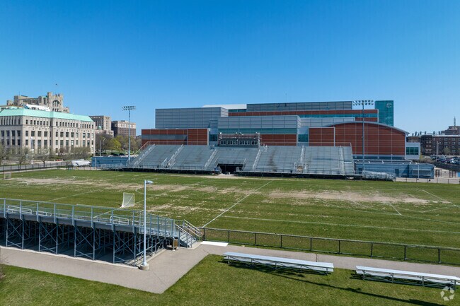 Catch a football game at Cass Tech in Detroit on Grand River.