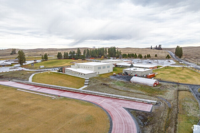 Liberty High School sits close to downtown Spangle.