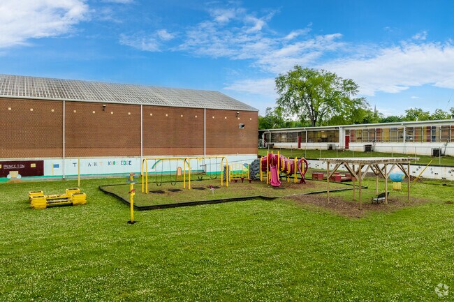 Princeton Elementary School features a playground for Rising West Princeton students to play on.