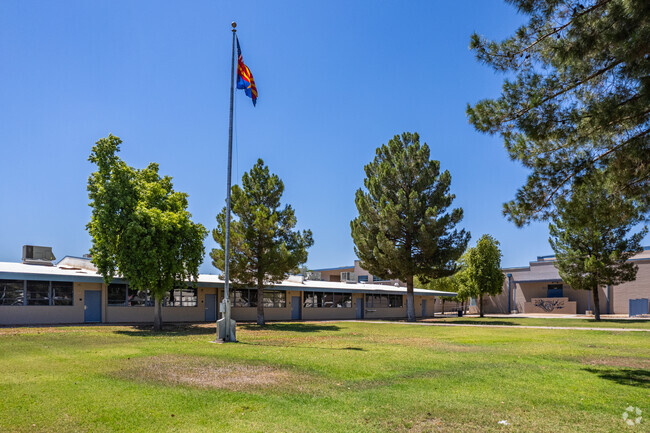 Expansive open field provides space for activities at Cholla Middle School in Phoenix.