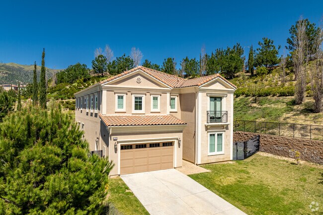 Porter Ranch homes feature wide driveways and stylish architecture.