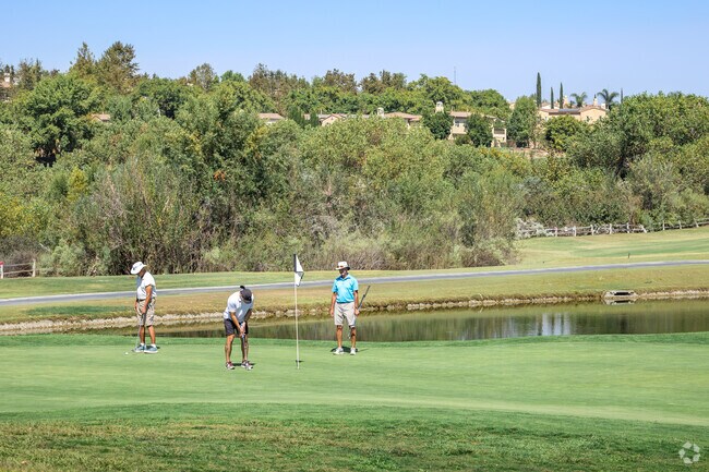 Residents can enjoy a round of golf at the Dos Lagos Golf Course.