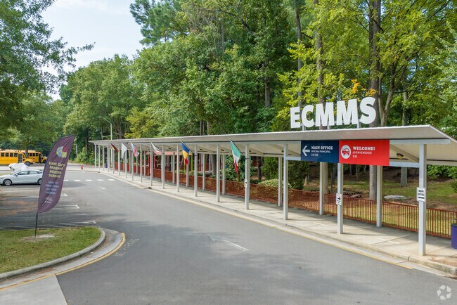 The East Cary Magnet Middle School serves grades 6-8 for kids in Cary Towne Center.