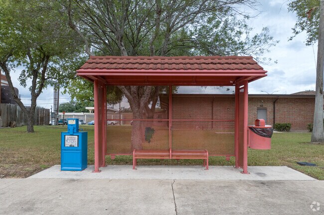 Shaded bus stops are found throughout San Benito.