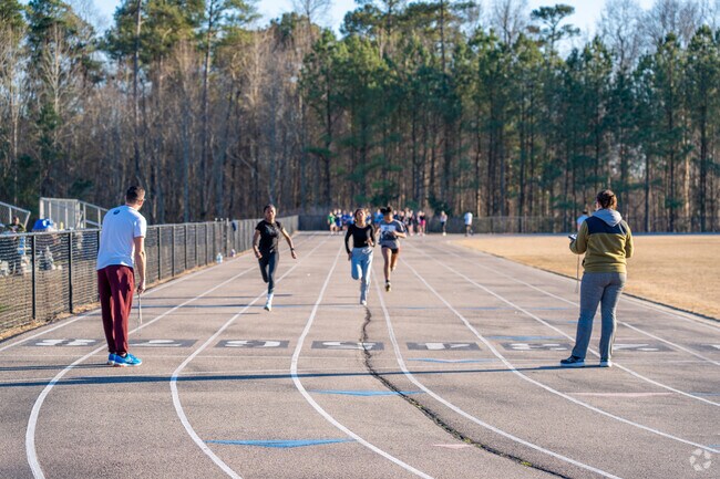 Endeavor Charter Middle School's track team practices at Buffaloe Road Athletic Park.