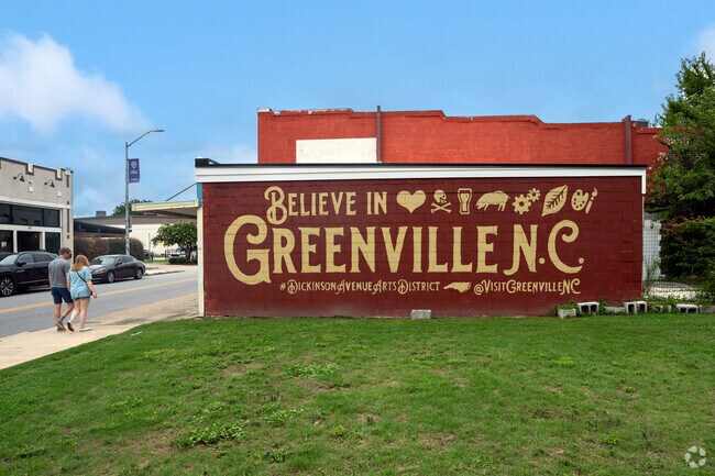 Downtown Greenville is just a 20-minute drive from Belvoir.