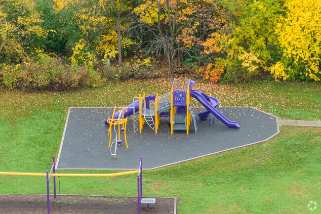 Playgrounds are intertwined with nature at Liberty Elementary School.