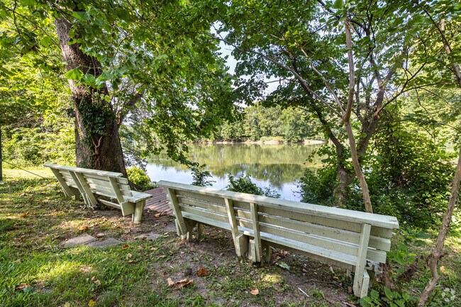 Shaded benches along the Shenandoah River in Boyce offer a quiet place to enjoy the natural beauty of Clarke County.