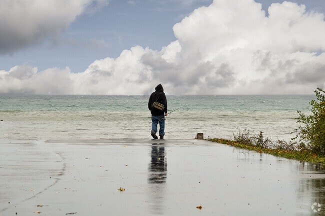 Locals can fish on Lake Ontario and its tributaries, like Bear Creek.