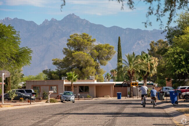 Bike riders enjoy the wide streets of Carson Corner.