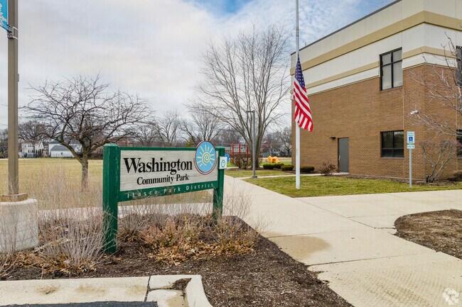 Washington Park in Itasca, IL is 6 acres of field, picnic, playground, and softball for use.