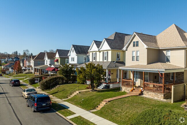 This row of farmhouse-style homes is typical of the hosubg stock in Scottdale.
