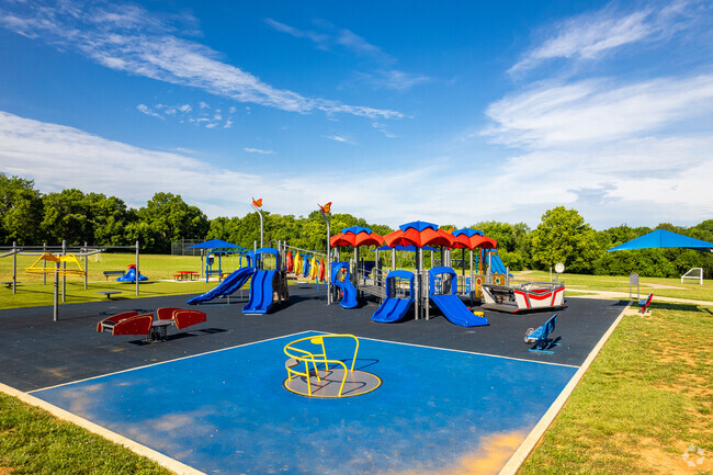 The playground at McBride Elementary includes newly installed inclusive equipment.