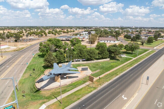 A fighter jet representing the importance of the nearby military base to Mauldin.