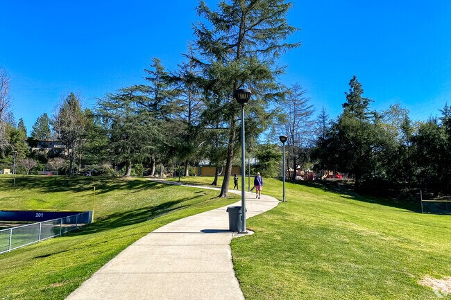 Walk the Montrose Community Park walking path in in Montecito park in Glendale, CA.