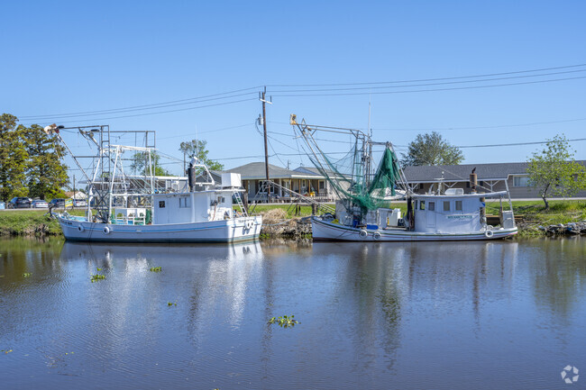 Shrimping boats are a common sight in Cut Off, which they dock in the Bayou Lafourche.