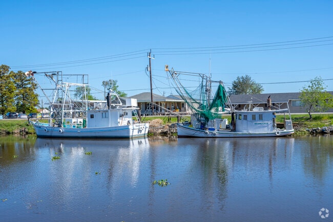 Shrimping boats are a common sight in Cut Off, which they dock in the Bayou Lafourche.