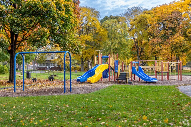 The playground facilities at the Rosemont Acacia Park in Detroit, MI are a welcome spot for families.