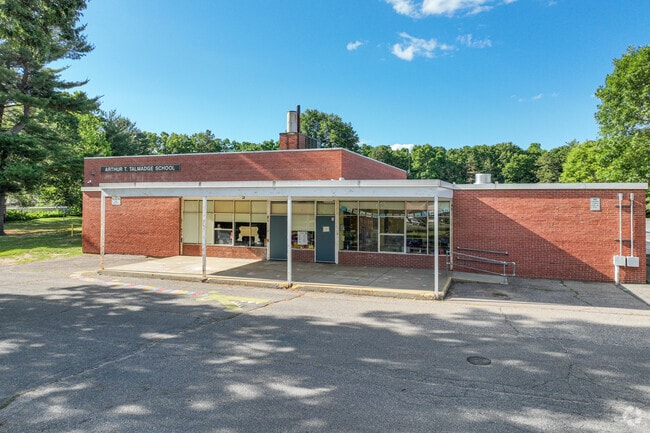 Front entrance to Arthur T. Talmadge Elementary School in Springfield, MA.