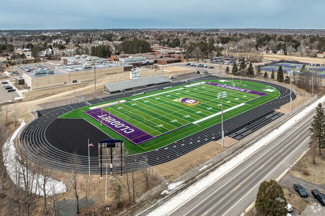 Cloquet Senior High has a stadium on the campus.