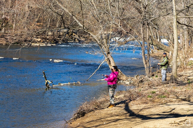 Locals cast a line in the Brandywine Creek just south of Ninth Ward in Brandywine Park.