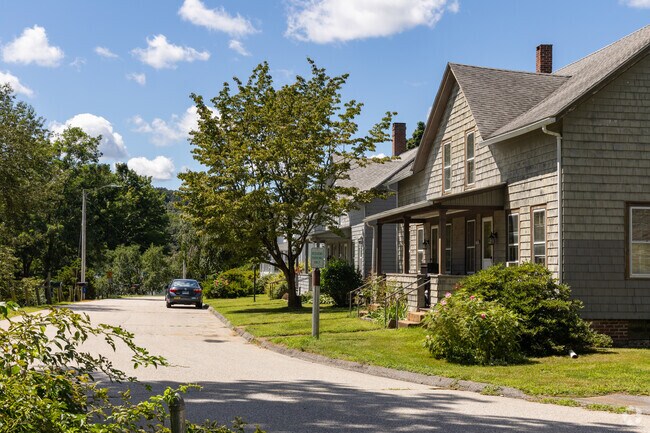 A line of homes sits near the banks of Fitchville Pond in Bozrah.