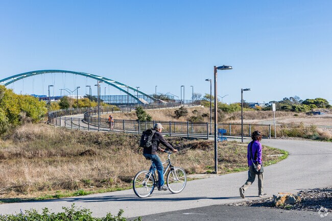 Bikers love riding through the paths at Eastshore State Park in Berkeley