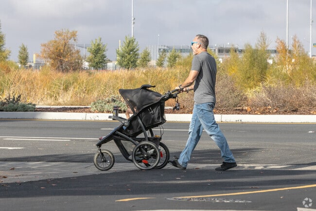 It's easy and safe to stroll the Twelve Bridges Village neighborhood.